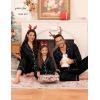 image:imageSWOMOG Matching Family Pajamas Set Women amp Men amp Kids Silk Satin Pjs 2 Pcs Long Sleeve Button Down Sleepwear with 2 PocketsBlack