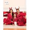 image:imageSWOMOG Matching Family Pajamas Set Women amp Men amp Kids Silk Satin Pjs 2 Pcs Long Sleeve Button Down Sleepwear with 2 PocketsBright Red