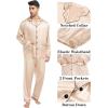 image:imageSWOMOG Matching Family Pajamas Set Women amp Men amp Kids Silk Satin Pjs 2 Pcs Long Sleeve Button Down Sleepwear with 2 PocketsChampagne