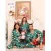 image:imageSWOMOG Matching Family Pajamas Set Women amp Men amp Kids Silk Satin Pjs 2 Pcs Long Sleeve Button Down Sleepwear with 2 PocketsChristmas Pattern