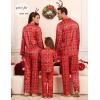 image:imageSWOMOG Matching Family Pajamas Set Women amp Men amp Kids Silk Satin Pjs 2 Pcs Long Sleeve Button Down Sleepwear with 2 PocketsChristmas Red Plaid