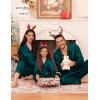 image:imageSWOMOG Matching Family Pajamas Set Women amp Men amp Kids Silk Satin Pjs 2 Pcs Long Sleeve Button Down Sleepwear with 2 PocketsDeep Green