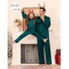 image:imageSWOMOG Matching Family Pajamas Set Women amp Men amp Kids Silk Satin Pjs 2 Pcs Long Sleeve Button Down Sleepwear with 2 PocketsDeep Green
