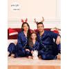 image:imageSWOMOG Matching Family Pajamas Set Women amp Men amp Kids Silk Satin Pjs 2 Pcs Long Sleeve Button Down Sleepwear with 2 PocketsDeep Navy Blue