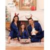 image:imageSWOMOG Matching Family Pajamas Set Women amp Men amp Kids Silk Satin Pjs 2 Pcs Long Sleeve Button Down Sleepwear with 2 PocketsDeep Navy Blue