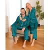 image:imageSWOMOG Matching Family Pajamas Set Women amp Men amp Kids Silk Satin Pjs 2 Pcs Long Sleeve Button Down Sleepwear with 2 PocketsGreen