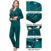 image:imageSWOMOG Matching Family Pajamas Set Women amp Men amp Kids Silk Satin Pjs 2 Pcs Long Sleeve Button Down Sleepwear with 2 PocketsGreen