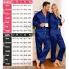 image:imageSWOMOG Matching Family Pajamas Set Women amp Men amp Kids Silk Satin Pjs 2 Pcs Long Sleeve Button Down Sleepwear with 2 PocketsNavy Blue