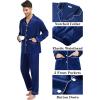 image:imageSWOMOG Matching Family Pajamas Set Women amp Men amp Kids Silk Satin Pjs 2 Pcs Long Sleeve Button Down Sleepwear with 2 PocketsNavy Blue