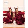 image:imageSWOMOG Matching Family Pajamas Set Women amp Men amp Kids Silk Satin Pjs 2 Pcs Long Sleeve Button Down Sleepwear with 2 PocketsWine Red