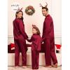 image:imageSWOMOG Matching Family Pajamas Set Women amp Men amp Kids Silk Satin Pjs 2 Pcs Long Sleeve Button Down Sleepwear with 2 PocketsWine Red