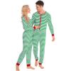 image:imageSWOMOG Matching Family Pajamas Sets Christmas Couple PJs Holiday Onesise Nightwear Household Sleepwear Sets with Pet bibsGreen Stripe