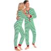 image:imageSWOMOG Matching Family Pajamas Sets Christmas Couple PJs Holiday Onesise Nightwear Household Sleepwear Sets with Pet bibsGreen Stripe