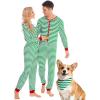 image:imageSWOMOG Matching Family Pajamas Sets Christmas Couple PJs Holiday Onesise Nightwear Household Sleepwear Sets with Pet bibsGreen Stripe