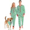 image:imageSWOMOG Matching Family Pajamas Sets Christmas Couple PJs Holiday Onesise Nightwear Household Sleepwear Sets with Pet bibsGreen Stripe
