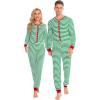 image:imageSWOMOG Matching Family Pajamas Sets Christmas Couple PJs Holiday Onesise Nightwear Household Sleepwear Sets with Pet bibsGreen Stripe