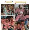 image:imageSWOMOG Matching Family Pajamas Sets Christmas Couple PJs Holiday Onesise Nightwear Household Sleepwear Sets with Pet bibsGreen Stripe
