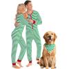 image:imageSWOMOG Matching Family Pajamas Sets Christmas Couple PJs Holiday Onesise Nightwear Household Sleepwear Sets with Pet bibsGreen Stripe