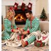 image:imageSWOMOG Matching Family Pajamas Sets Christmas Couple PJs Holiday Onesise Nightwear Household Sleepwear Sets with Pet bibsGreen Thick Stripe