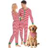 image:imageSWOMOG Matching Family Pajamas Sets Christmas Couple PJs Holiday Onesise Nightwear Household Sleepwear Sets with Pet bibsRed Stripe