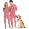 image:imageSWOMOG Matching Family Pajamas Sets Christmas Couple PJs Holiday Onesise Nightwear Household Sleepwear Sets with Pet bibsRed Stripe