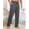 image:imageSWOMOG Mens Modal Pajama Pants Soft Lounge Pants Sleep Pj Bottoms with Button Fly amp Drawstring amp PocketsDeep Grey