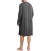 image:imageSWOMOG Mens Nightshirt Long Sleeve Nightgown Soft Loose Sleepwear Comfy Big amp Tall Henley Sleep Shirt for Sleeping SXXLDeep Grey