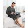 image:imageSWOMOG Mens Nightshirt Long Sleeve Nightgown Soft Loose Sleepwear Comfy Big amp Tall Henley Sleep Shirt for Sleeping SXXLDeep Grey