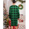 image:imageSWOMOG Mens Nightshirt Long Sleeve Nightgown Soft Loose Sleepwear Comfy Big amp Tall Henley Sleep Shirt for Sleeping SXXLGreen With Black Grid