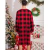 image:imageSWOMOG Mens Nightshirt Long Sleeve Nightgown Soft Loose Sleepwear Comfy Big amp Tall Henley Sleep Shirt for Sleeping SXXLRed With Black Grid