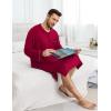 image:imageSWOMOG Mens Nightshirt Long Sleeve Nightgown Soft Loose Sleepwear Comfy Big amp Tall Henley Sleep Shirt for Sleeping SXXLWine Red