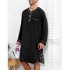 image:imageSWOMOG Mens Nightshirt Long Sleeve Nightgown Soft Loose Sleepwear Lightweight Nightwear Comfy Henley Sleep Shirt M3XLBlack