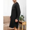 image:imageSWOMOG Mens Nightshirt Long Sleeve Nightgown Soft Loose Sleepwear Lightweight Nightwear Comfy Henley Sleep Shirt M3XLBlack