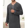 image:imageSWOMOG Mens Nightshirt Long Sleeve Nightgown Soft Loose Sleepwear Lightweight Nightwear Comfy Henley Sleep Shirt M3XLDeep Grey