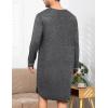 image:imageSWOMOG Mens Nightshirt Long Sleeve Nightgown Soft Loose Sleepwear Lightweight Nightwear Comfy Henley Sleep Shirt M3XLDeep Grey
