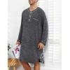 image:imageSWOMOG Mens Nightshirt Long Sleeve Nightgown Soft Loose Sleepwear Lightweight Nightwear Comfy Henley Sleep Shirt M3XLDeep Grey