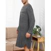 image:imageSWOMOG Mens Nightshirt Long Sleeve Nightgown Soft Loose Sleepwear Lightweight Nightwear Comfy Henley Sleep Shirt M3XLDeep Grey