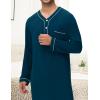 image:imageSWOMOG Mens Nightshirt Long Sleeve Nightgown Soft Loose Sleepwear Lightweight Nightwear Comfy Henley Sleep Shirt M3XLDeep Navy Blue