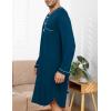 image:imageSWOMOG Mens Nightshirt Long Sleeve Nightgown Soft Loose Sleepwear Lightweight Nightwear Comfy Henley Sleep Shirt M3XLDeep Navy Blue