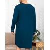 image:imageSWOMOG Mens Nightshirt Long Sleeve Nightgown Soft Loose Sleepwear Lightweight Nightwear Comfy Henley Sleep Shirt M3XLDeep Navy Blue