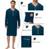 image:imageSWOMOG Mens Nightshirt Long Sleeve Nightgown Soft Loose Sleepwear Lightweight Nightwear Comfy Henley Sleep Shirt M3XLDeep Navy Blue