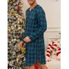 image:imageSWOMOG Mens Nightshirt Long Sleeve Nightgown Soft Loose Sleepwear Lightweight Nightwear Comfy Henley Sleep Shirt M3XLGreen Black Plaid