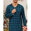image:imageSWOMOG Mens Nightshirt Long Sleeve Nightgown Soft Loose Sleepwear Lightweight Nightwear Comfy Henley Sleep Shirt M3XLGreen Black Plaid
