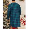 image:imageSWOMOG Mens Nightshirt Long Sleeve Nightgown Soft Loose Sleepwear Lightweight Nightwear Comfy Henley Sleep Shirt M3XLGreen Black Plaid