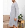 image:imageSWOMOG Mens Nightshirt Long Sleeve Nightgown Soft Loose Sleepwear Lightweight Nightwear Comfy Henley Sleep Shirt M3XLGrey