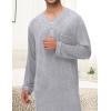 image:imageSWOMOG Mens Nightshirt Long Sleeve Nightgown Soft Loose Sleepwear Lightweight Nightwear Comfy Henley Sleep Shirt M3XLGrey