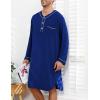 image:imageSWOMOG Mens Nightshirt Long Sleeve Nightgown Soft Loose Sleepwear Lightweight Nightwear Comfy Henley Sleep Shirt M3XLNavy Blue
