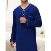 image:imageSWOMOG Mens Nightshirt Long Sleeve Nightgown Soft Loose Sleepwear Lightweight Nightwear Comfy Henley Sleep Shirt M3XLNavy Blue