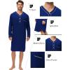 image:imageSWOMOG Mens Nightshirt Long Sleeve Nightgown Soft Loose Sleepwear Lightweight Nightwear Comfy Henley Sleep Shirt M3XLNavy Blue