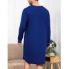 image:imageSWOMOG Mens Nightshirt Long Sleeve Nightgown Soft Loose Sleepwear Lightweight Nightwear Comfy Henley Sleep Shirt M3XLNavy Blue
